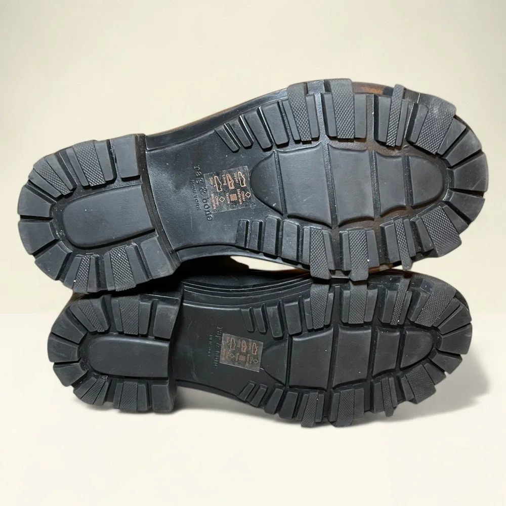 Rag &‎ Bone SHILOH Rain Boots 38 Women's Waterproof Rubber Moto Boots Black Sole